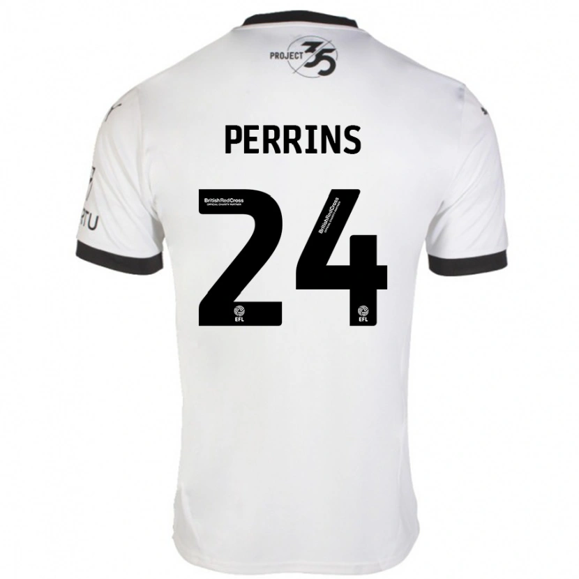 Danxen Uomo Maglia Grace Perrins #24 Bianco Nero Kit Gara Away 2024/25 Maglietta