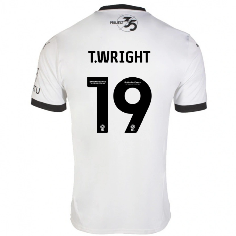 Danxen Uomo Maglia Tyreik Wright #19 Bianco Nero Kit Gara Away 2024/25 Maglietta