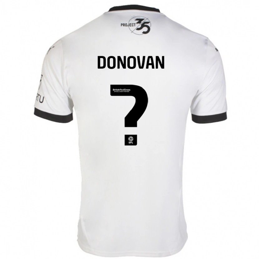 Danxen Uomo Maglia Henry Donovan #0 Bianco Nero Kit Gara Away 2024/25 Maglietta