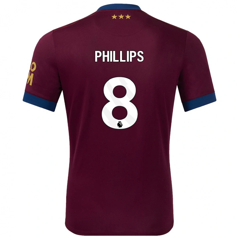 Danxen Uomo Maglia Kalvin Phillips #8 Marrone Kit Gara Away 2024/25 Maglietta