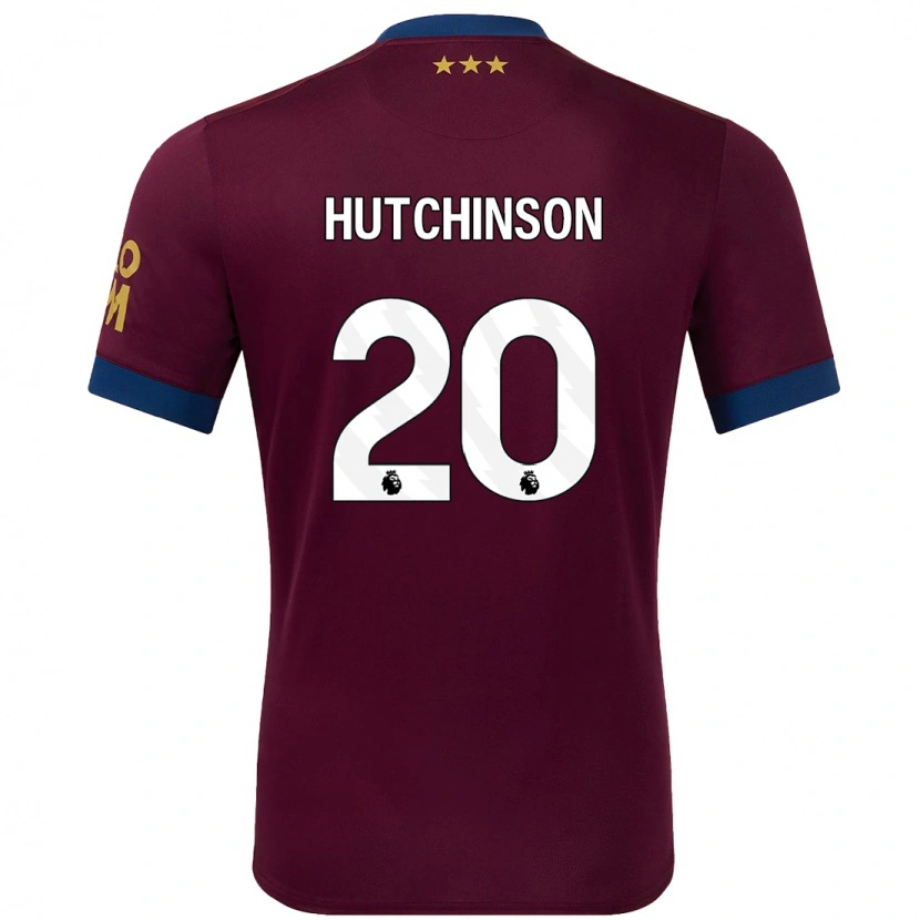 Danxen Uomo Maglia Omari Hutchinson #20 Marrone Kit Gara Away 2024/25 Maglietta