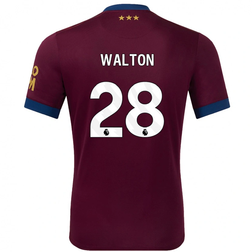 Danxen Uomo Maglia Christian Walton #28 Marrone Kit Gara Away 2024/25 Maglietta