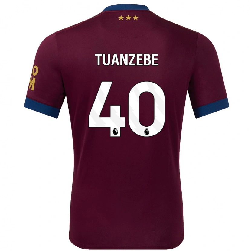 Danxen Uomo Maglia Axel Tuanzebe #40 Marrone Kit Gara Away 2024/25 Maglietta