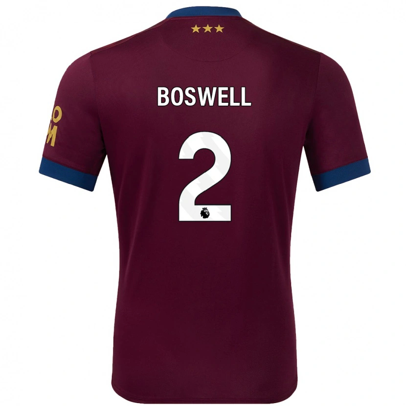 Danxen Uomo Maglia Maria Boswell #2 Marrone Kit Gara Away 2024/25 Maglietta