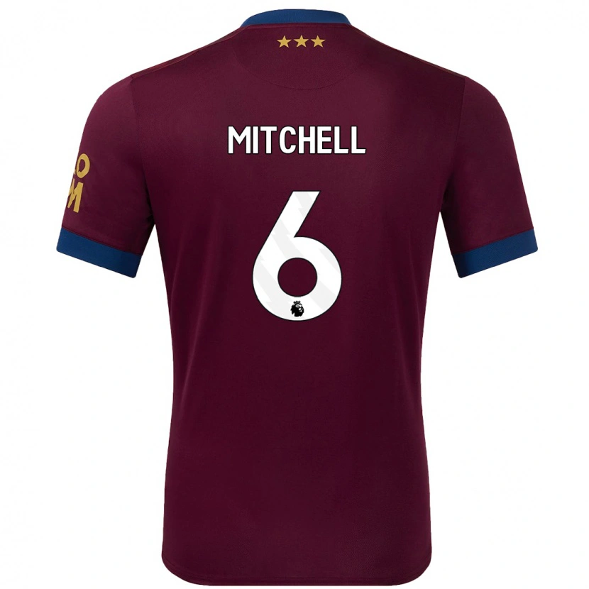 Danxen Uomo Maglia Leah Mitchell #6 Marrone Kit Gara Away 2024/25 Maglietta