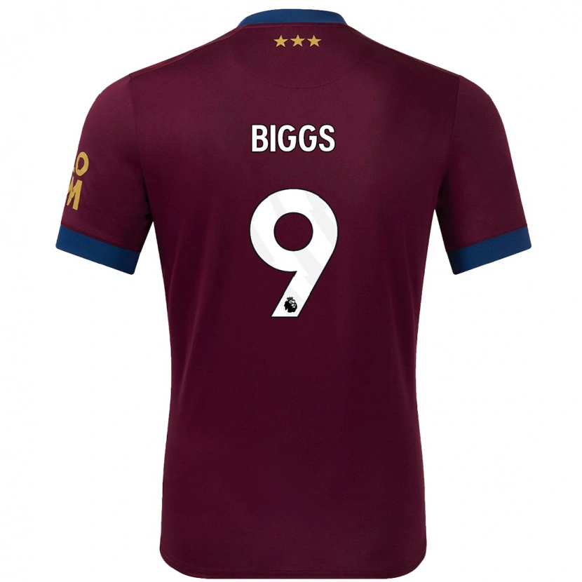 Danxen Uomo Maglia Maddie Biggs #9 Marrone Kit Gara Away 2024/25 Maglietta