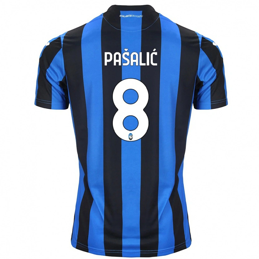 Danxen Donna Maglia Mario Pasalic #8 Blu Nero Kit Gara Home 2024/25 Maglietta