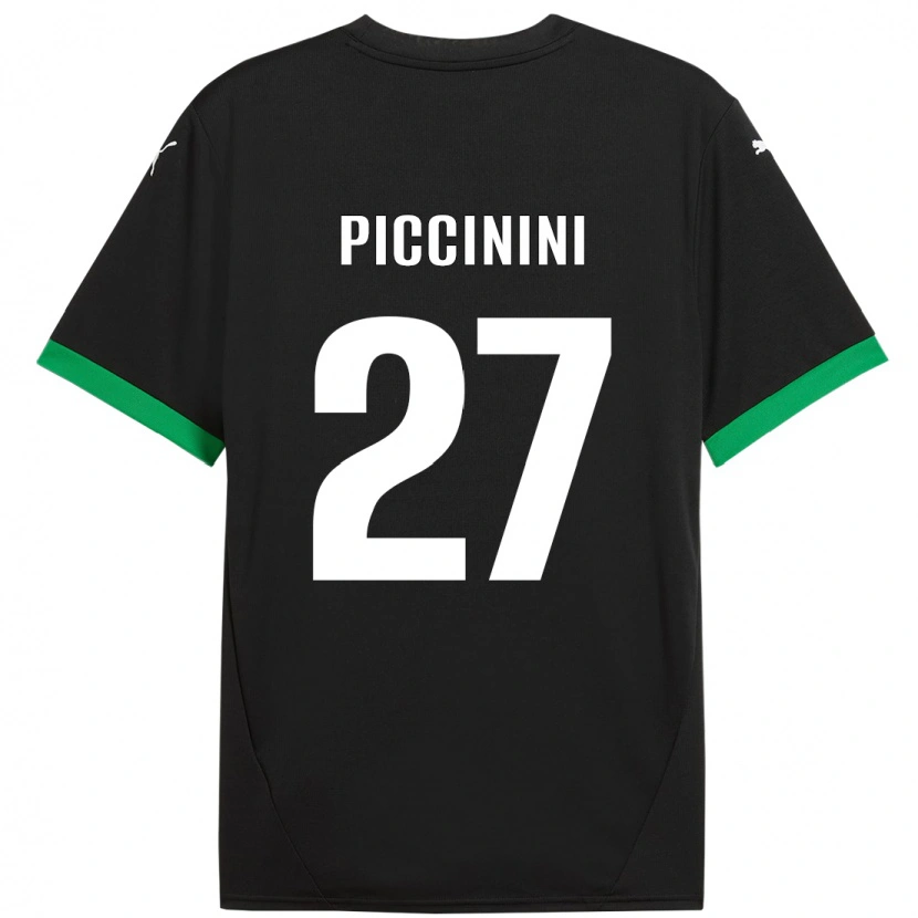 Danxen Donna Maglia Stefano Piccinini #27 Nero Verde Scuro Kit Gara Home 2024/25 Maglietta