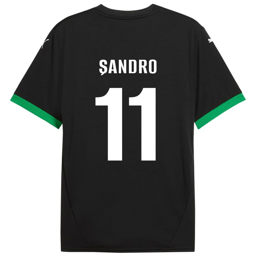 Danxen Donna Maglia Denis Șandro #11 Nero Verde Scuro Kit Gara Home 2024/25 Maglietta