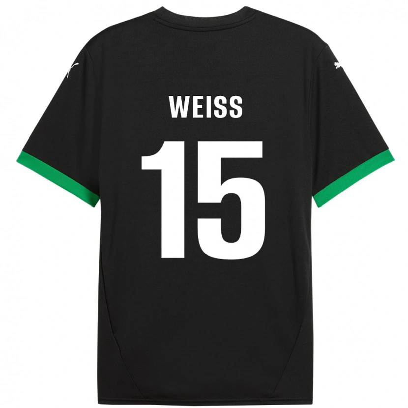 Danxen Donna Maglia David Weiss #15 Nero Verde Scuro Kit Gara Home 2024/25 Maglietta
