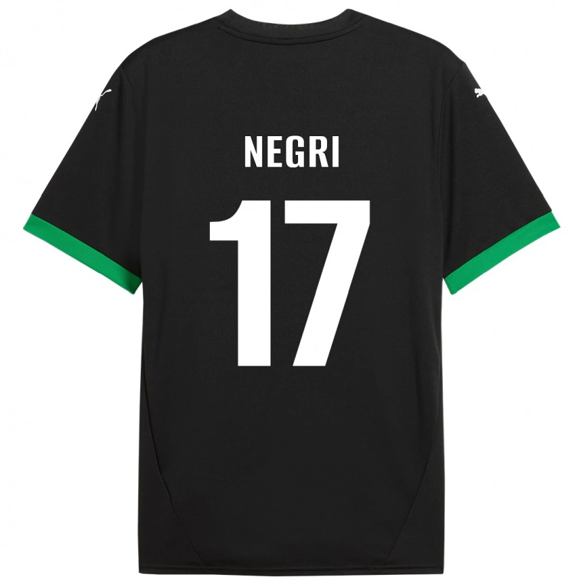 Danxen Donna Maglia Gabriele Negri #17 Nero Verde Scuro Kit Gara Home 2024/25 Maglietta