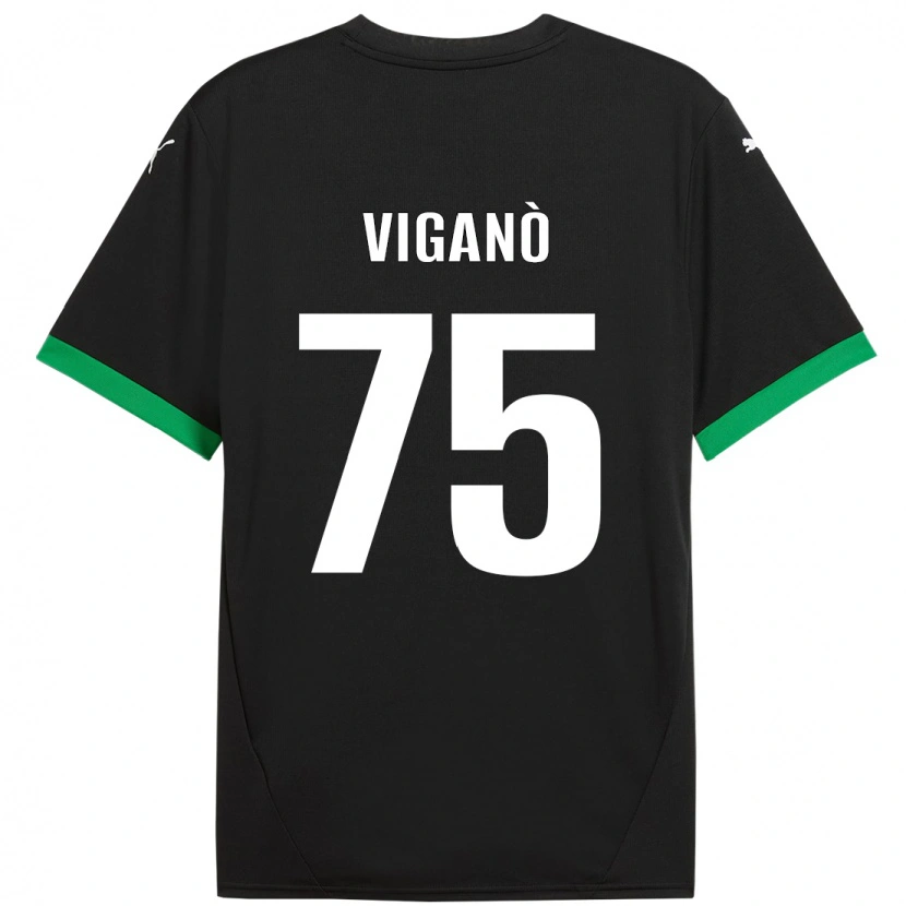 Danxen Donna Maglia Lorenzo Viganò #75 Nero Verde Scuro Kit Gara Home 2024/25 Maglietta