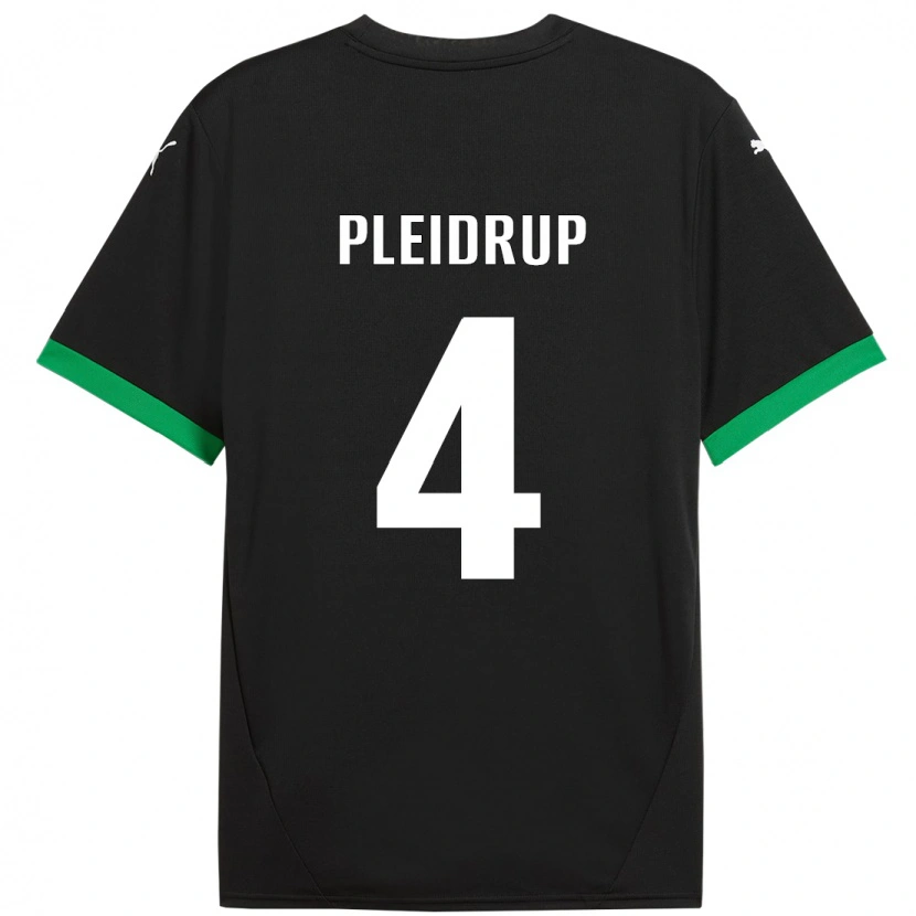 Danxen Donna Maglia Caroline Pleidrup #4 Nero Verde Scuro Kit Gara Home 2024/25 Maglietta