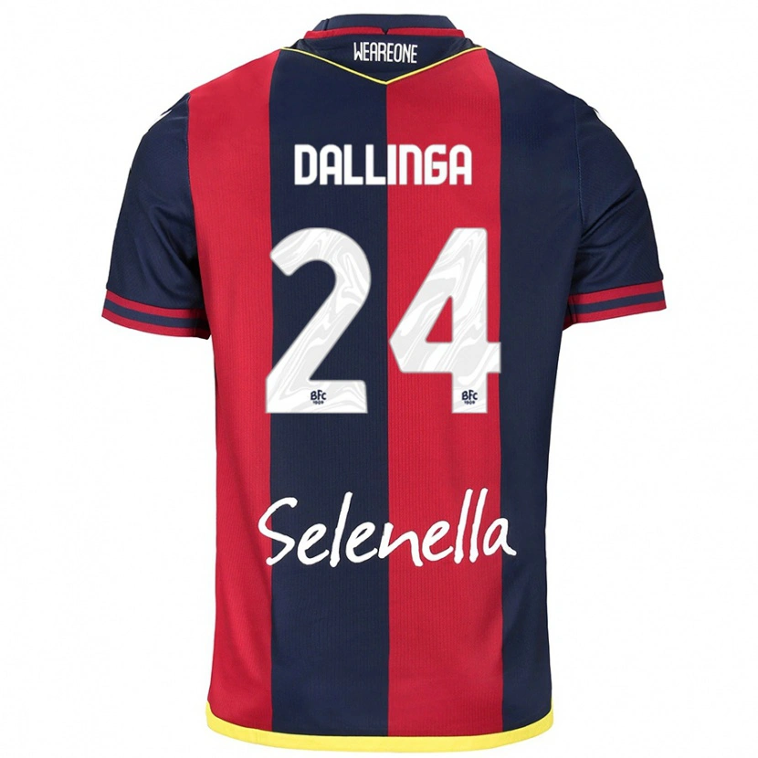 Danxen Donna Maglia Thijs Dallinga #24 Rosso Blu Reale Kit Gara Home 2024/25 Maglietta