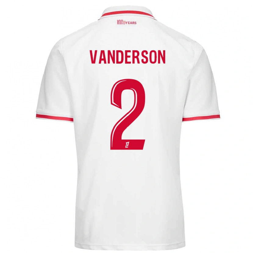 Danxen Donna Maglia Vanderson #2 Bianco Rosso Kit Gara Home 2024/25 Maglietta
