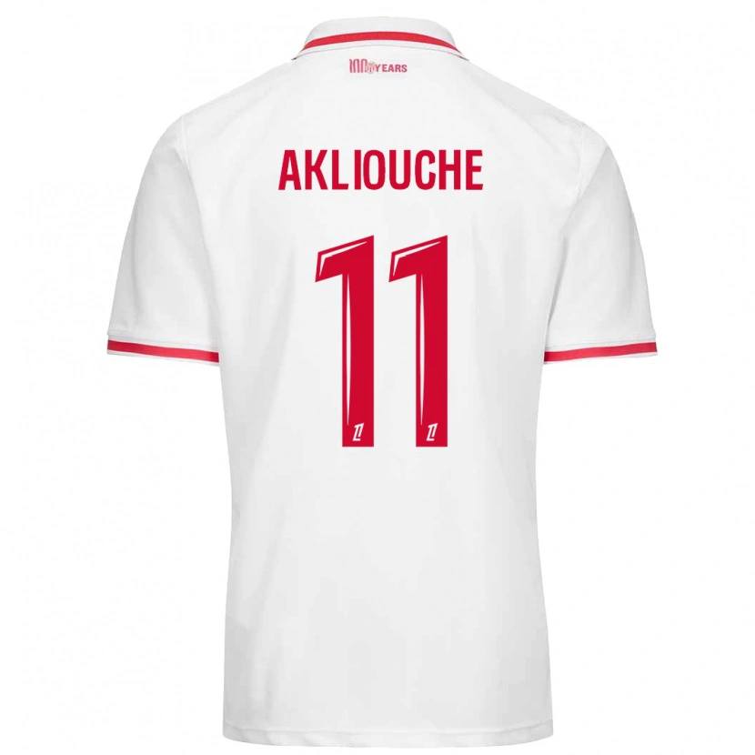 Danxen Donna Maglia Maghnes Akliouche #11 Bianco Rosso Kit Gara Home 2024/25 Maglietta