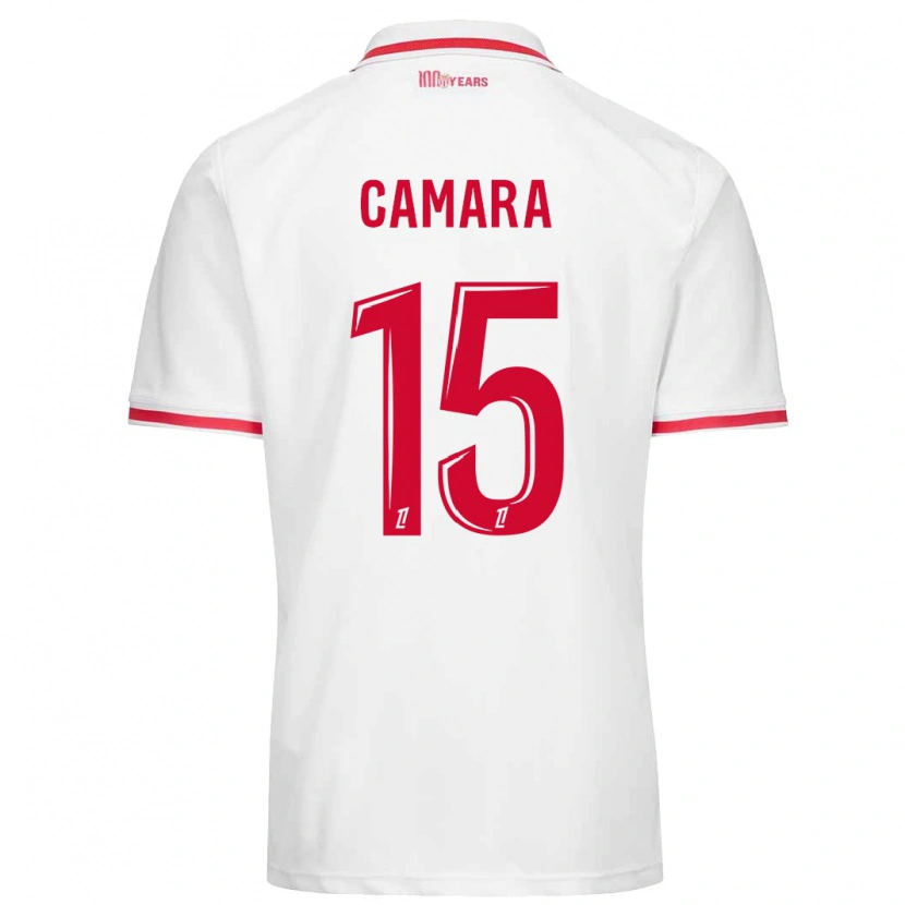 Danxen Donna Maglia Lamine Camara #15 Bianco Rosso Kit Gara Home 2024/25 Maglietta