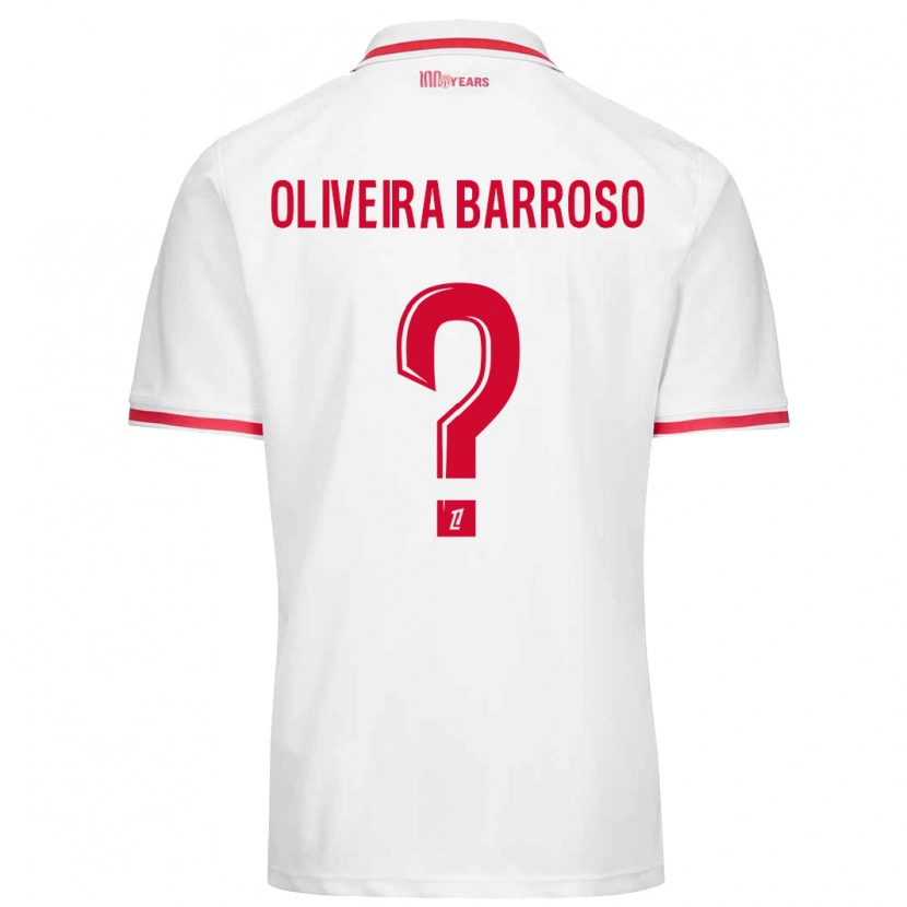 Danxen Donna Maglia Mickael Oliveira Barroso #0 Bianco Rosso Kit Gara Home 2024/25 Maglietta