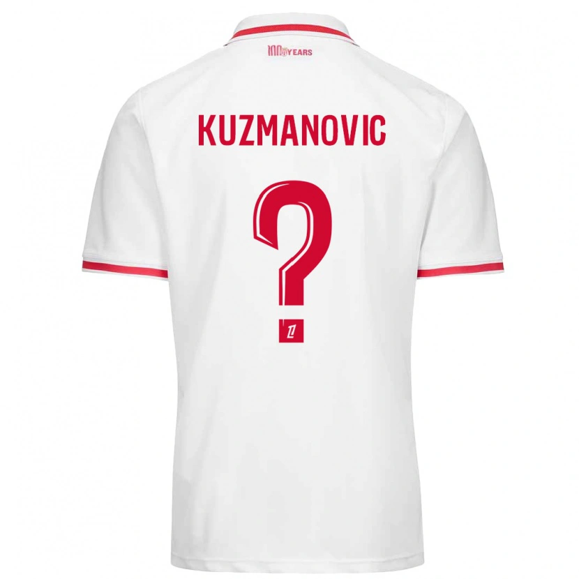 Danxen Donna Maglia Dejan Kuzmanovic #0 Bianco Rosso Kit Gara Home 2024/25 Maglietta