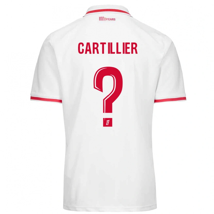 Danxen Donna Maglia Antonin Cartillier #0 Bianco Rosso Kit Gara Home 2024/25 Maglietta