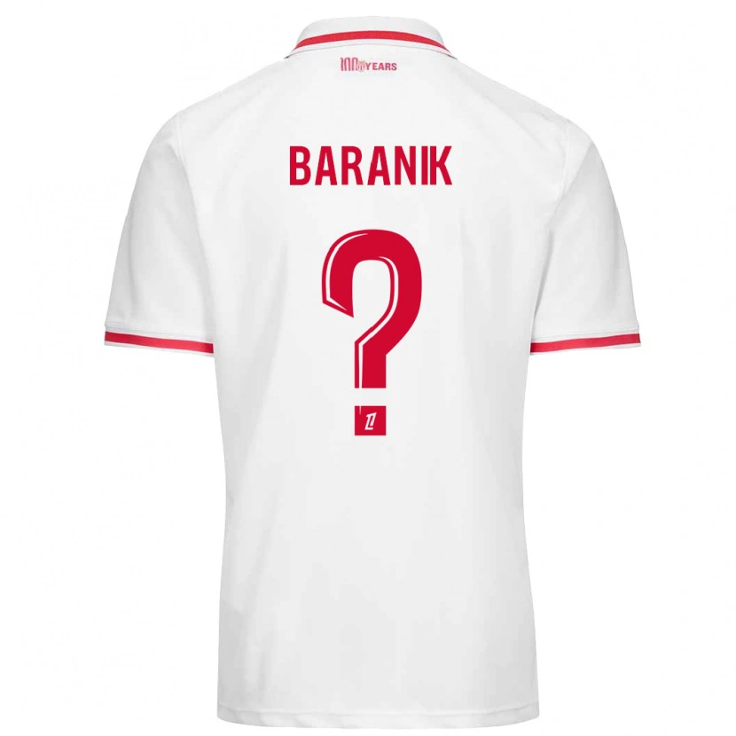 Danxen Donna Maglia Florian Baranik #0 Bianco Rosso Kit Gara Home 2024/25 Maglietta