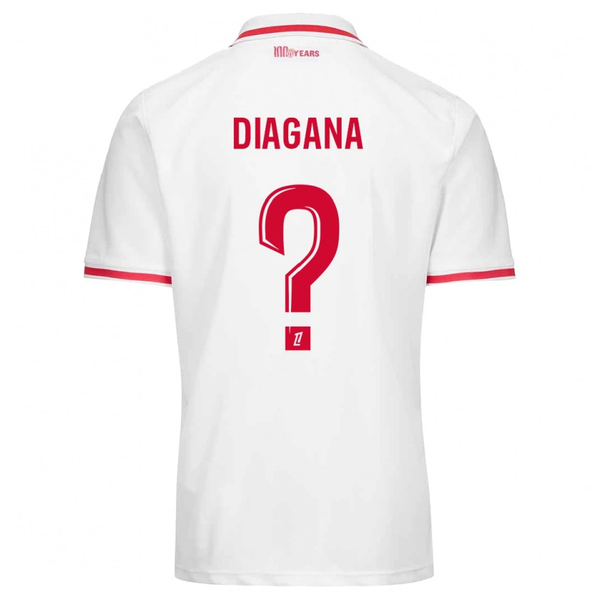 Danxen Donna Maglia Abdoulaye Diagana #0 Bianco Rosso Kit Gara Home 2024/25 Maglietta