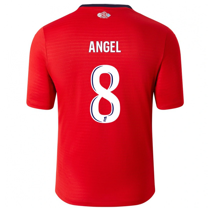 Danxen Donna Maglia Angel Gomes #8 Rosso Bianco Kit Gara Home 2024/25 Maglietta
