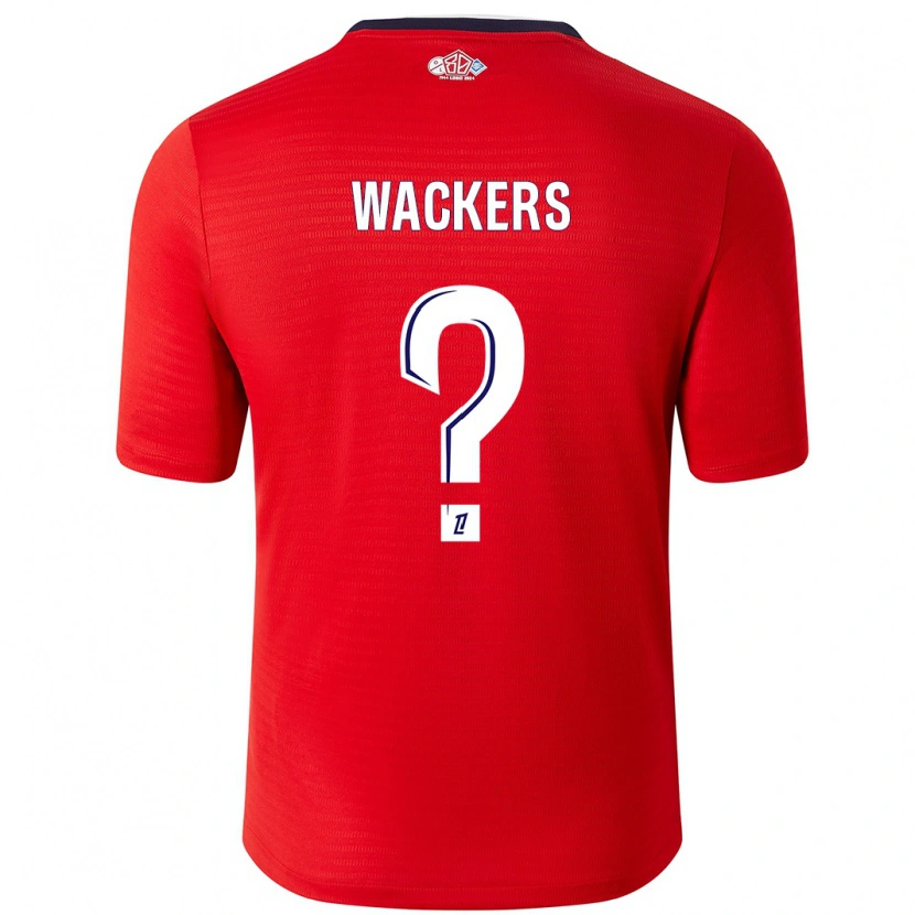 Danxen Donna Maglia Maxime Wackers #0 Rosso Bianco Kit Gara Home 2024/25 Maglietta