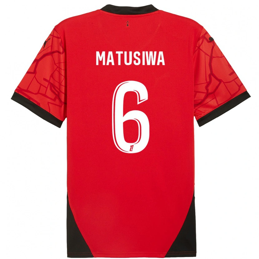 Danxen Donna Maglia Azor Matusiwa #6 Rosso Nero Kit Gara Home 2024/25 Maglietta