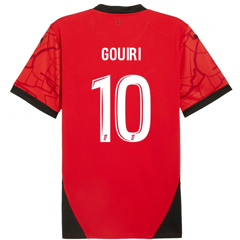 Danxen Donna Maglia Amine Gouiri #10 Rosso Nero Kit Gara Home 2024/25 Maglietta