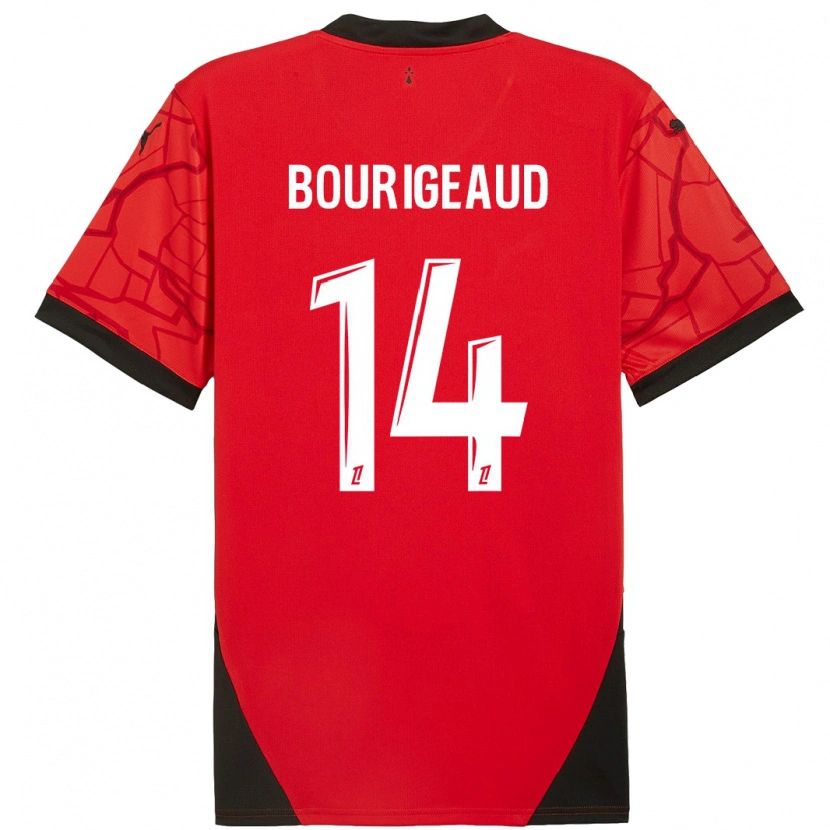 Danxen Donna Maglia Benjamin Bourigeaud #14 Rosso Nero Kit Gara Home 2024/25 Maglietta