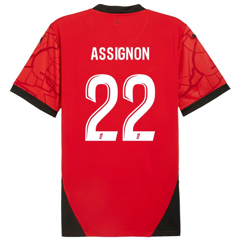 Danxen Donna Maglia Lorenz Assignon #22 Rosso Nero Kit Gara Home 2024/25 Maglietta
