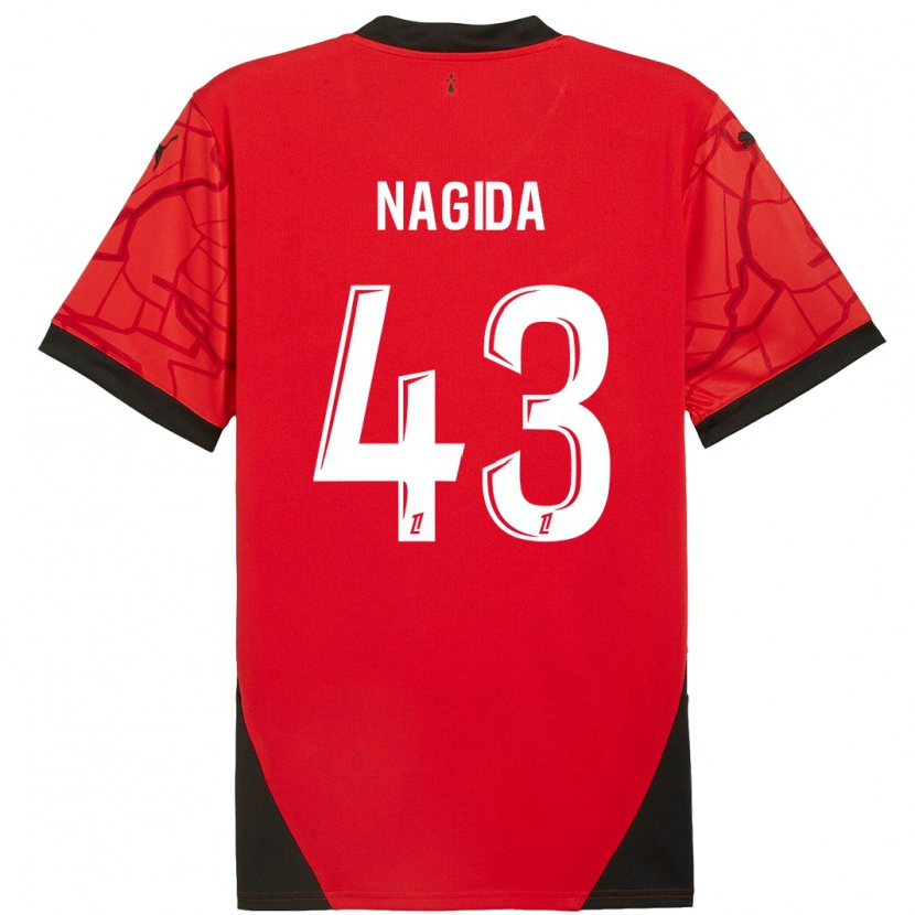 Danxen Donna Maglia Mahamadou Nagida #43 Rosso Nero Kit Gara Home 2024/25 Maglietta