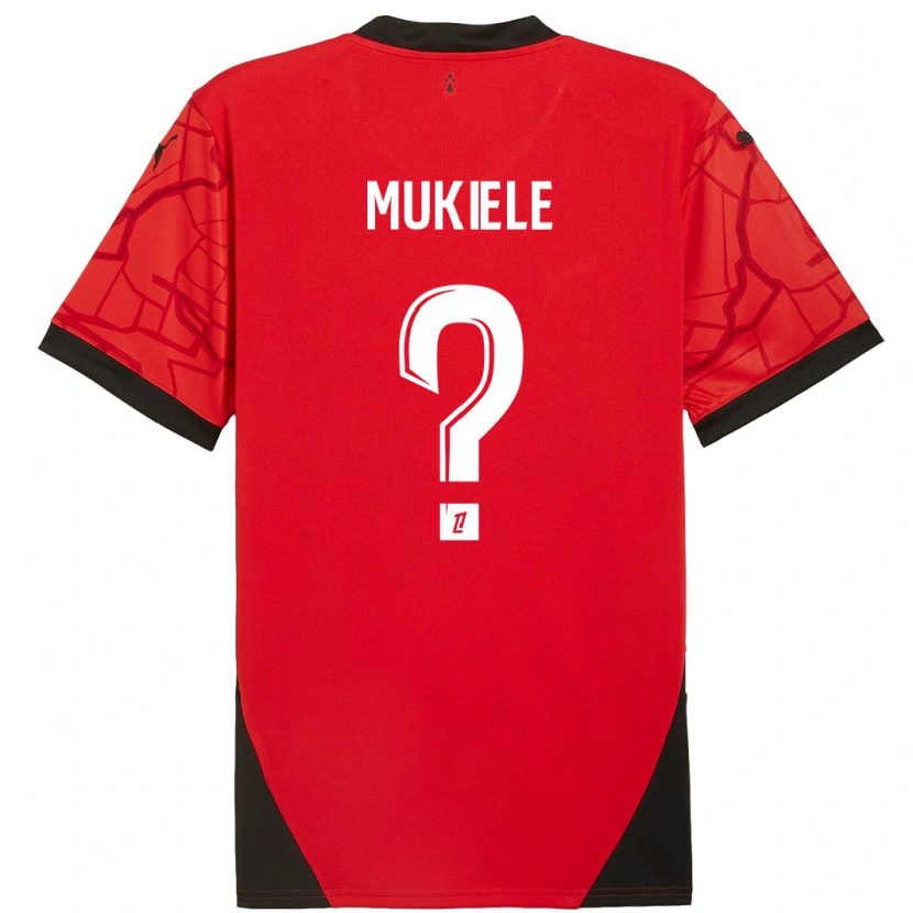 Danxen Donna Maglia Nordan Mukiele #0 Rosso Nero Kit Gara Home 2024/25 Maglietta