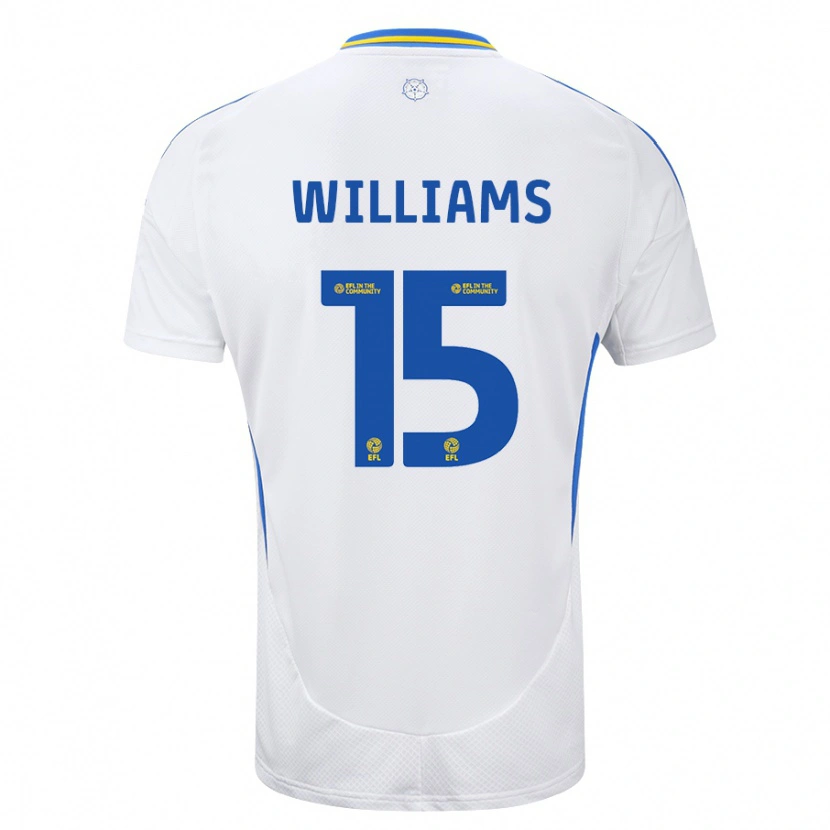 Danxen Donna Maglia Paige Williams #15 Bianco Blu Kit Gara Home 2024/25 Maglietta