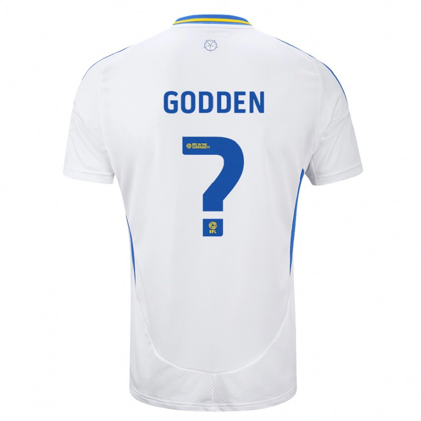 Danxen Donna Maglia Scott Godden #0 Bianco Blu Kit Gara Home 2024/25 Maglietta