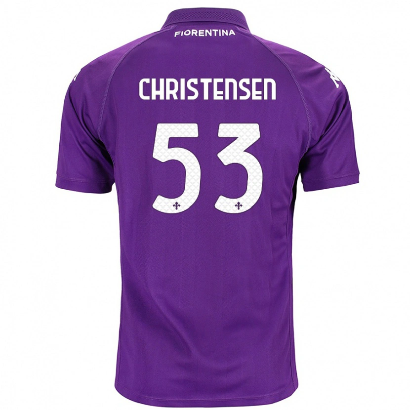 Danxen Donna Maglia Oliver Christensen #53 Viola Kit Gara Home 2024/25 Maglietta