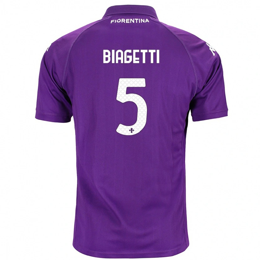 Danxen Donna Maglia Christian Biagetti #5 Viola Kit Gara Home 2024/25 Maglietta