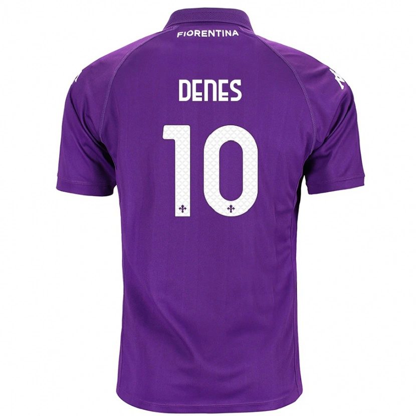Danxen Donna Maglia Adrián Dénes #10 Viola Kit Gara Home 2024/25 Maglietta