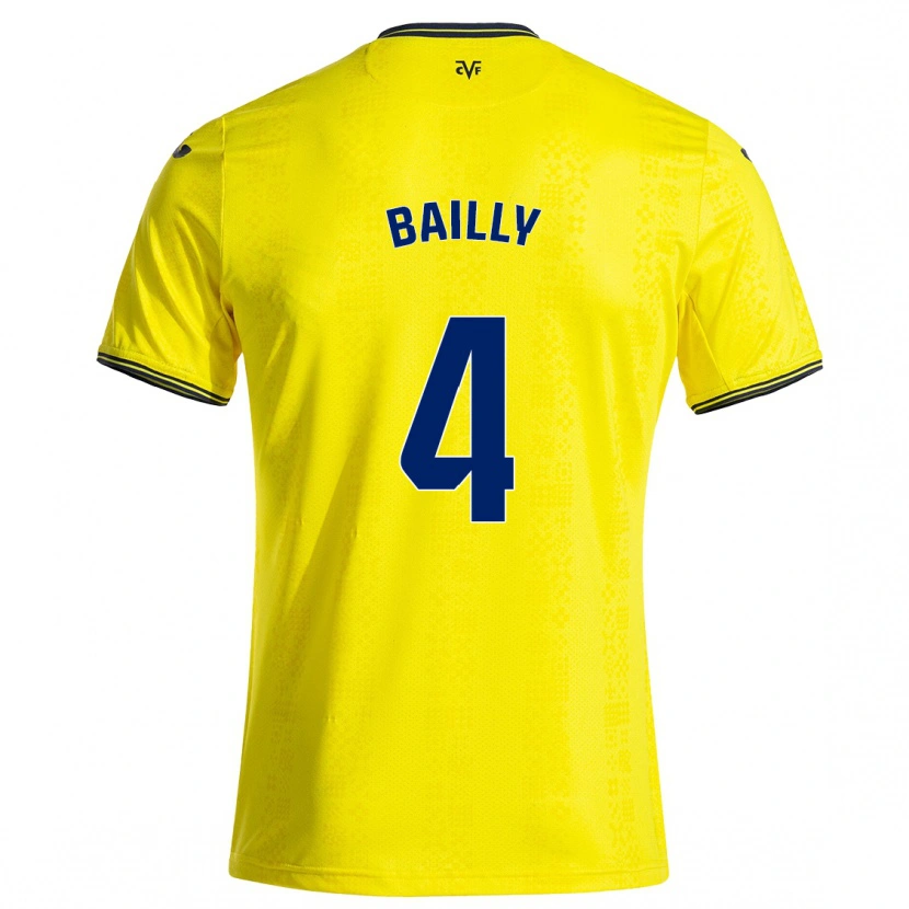 Danxen Donna Maglia Eric Bailly #4 Giallo Nero Kit Gara Home 2024/25 Maglietta