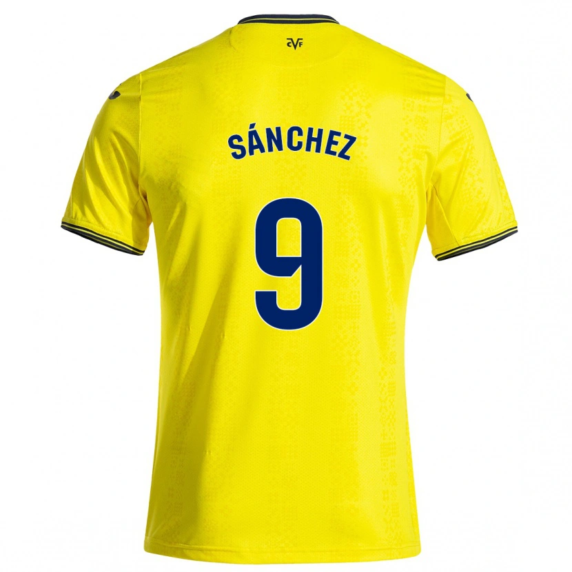 Danxen Donna Maglia Edu Sánchez #9 Giallo Nero Kit Gara Home 2024/25 Maglietta