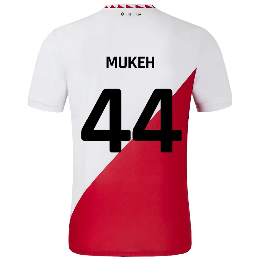 Danxen Donna Maglia Joshua Mukeh #44 Bianco Rosso Kit Gara Home 2024/25 Maglietta