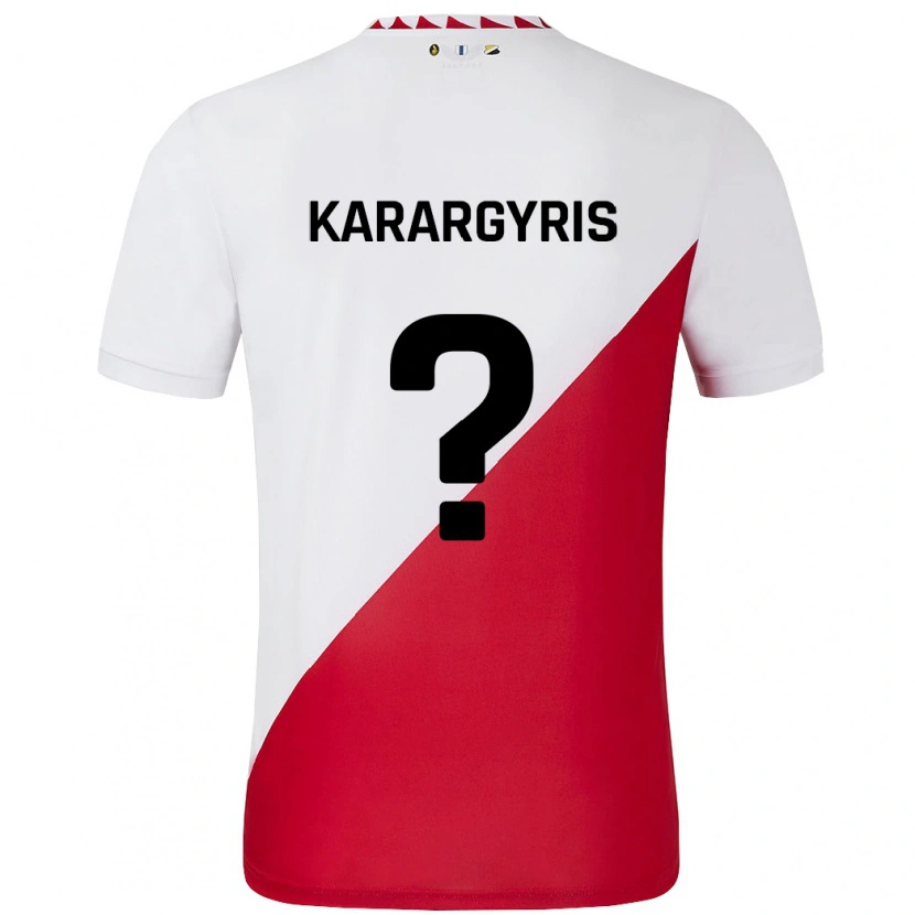 Danxen Donna Maglia Zois Karargyris #0 Bianco Rosso Kit Gara Home 2024/25 Maglietta