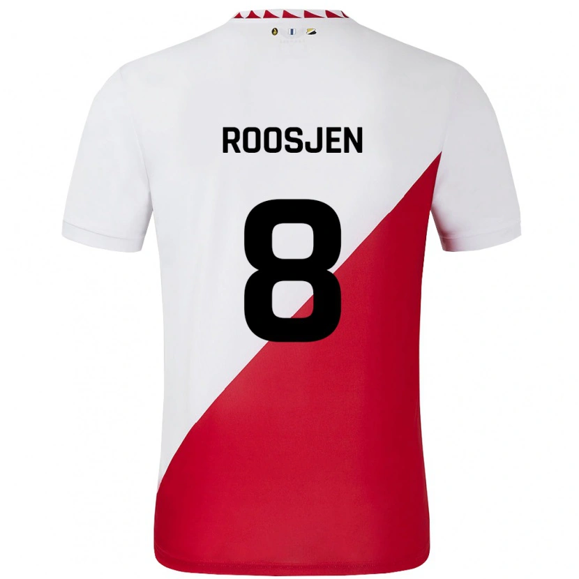 Danxen Donna Maglia Judith Roosjen #8 Bianco Rosso Kit Gara Home 2024/25 Maglietta