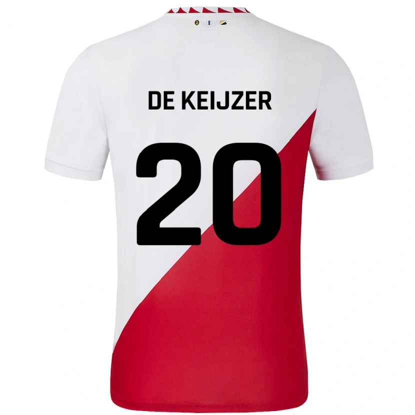 Danxen Donna Maglia Lotje De Keijzer #20 Bianco Rosso Kit Gara Home 2024/25 Maglietta