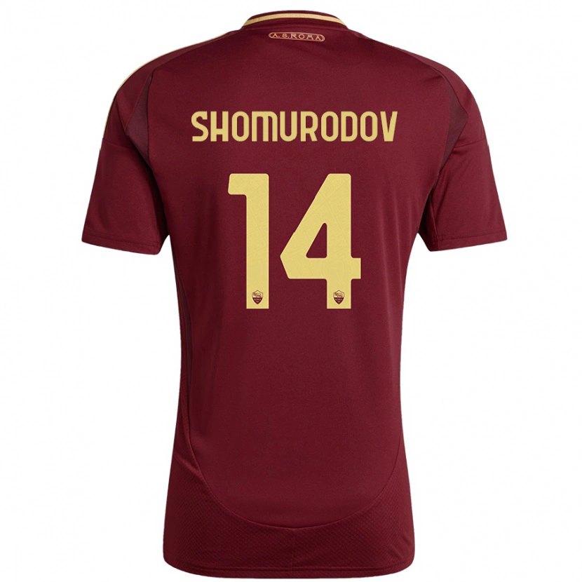 Danxen Donna Maglia Eldor Shomurodov #14 Rosso Marrone Oro Kit Gara Home 2024/25 Maglietta