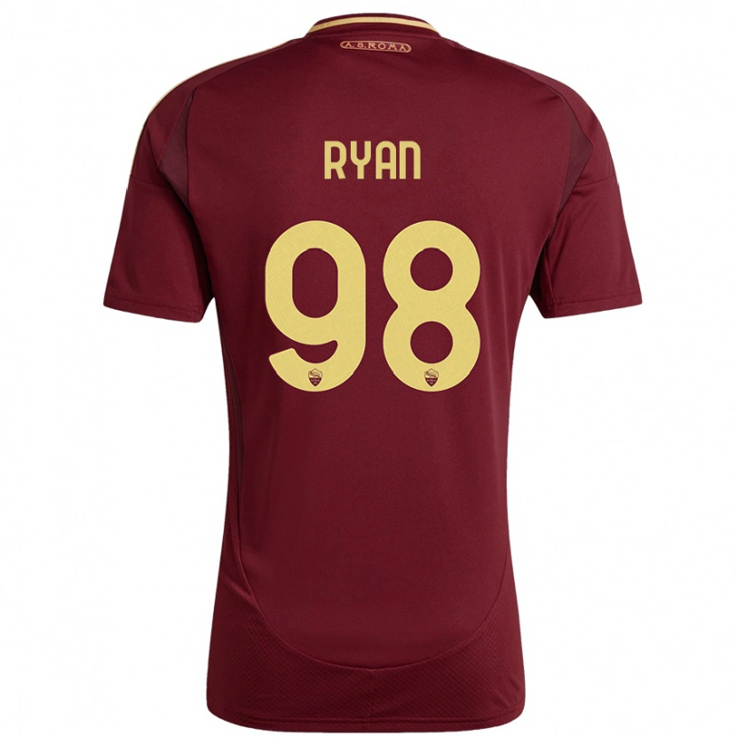 Danxen Donna Maglia Mathew Ryan #98 Rosso Marrone Oro Kit Gara Home 2024/25 Maglietta