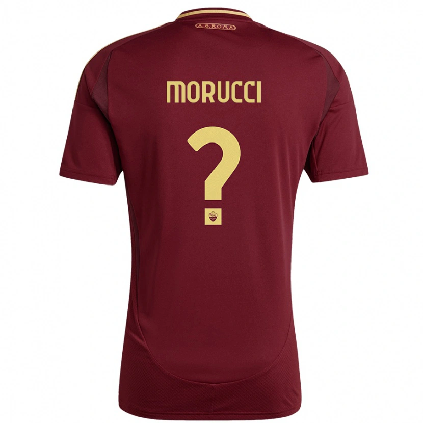 Danxen Donna Maglia Edoardo Morucci #0 Rosso Marrone Oro Kit Gara Home 2024/25 Maglietta