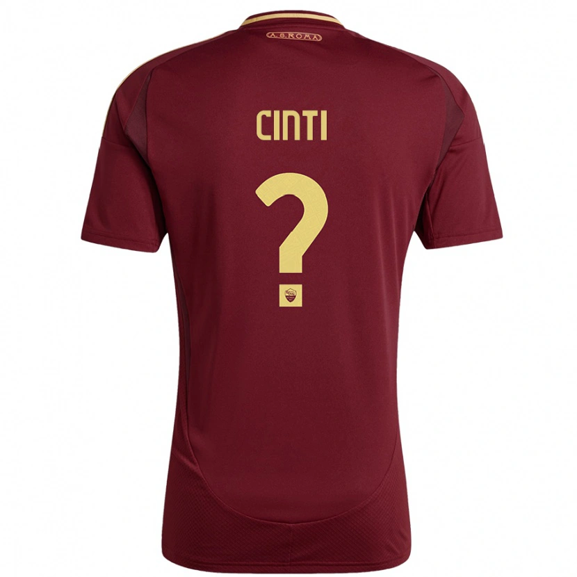 Danxen Donna Maglia Valerio Cinti #0 Rosso Marrone Oro Kit Gara Home 2024/25 Maglietta