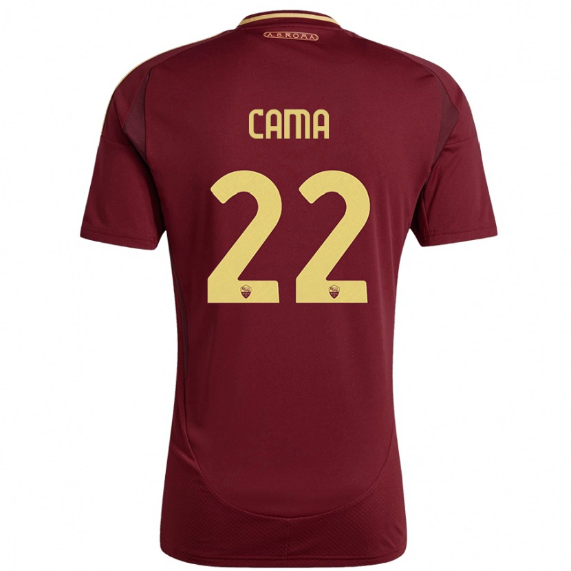 Danxen Donna Maglia Cristian Cama #22 Rosso Marrone Oro Kit Gara Home 2024/25 Maglietta